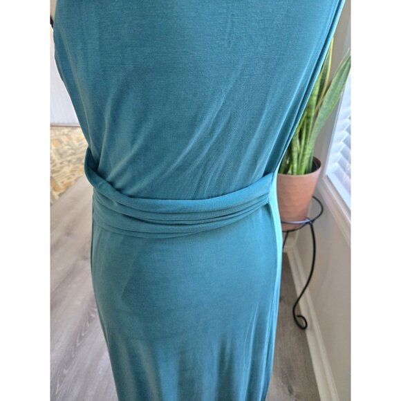 Maeve Assymetrical Dark Teal Dress Greek Style - Picture 8 of 9